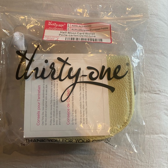 thirty-one Handbags - NWT Thirty-one Half-moon Card Wallet